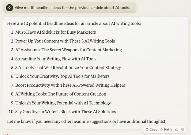 AI writing tools - Claude