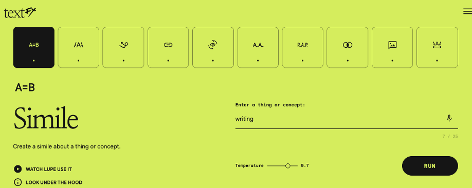 AI writing tools - TextFX
